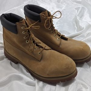 Timberland Men’s 17 Wide Big and Tall Light Brown Leather Lace Up Work Boots